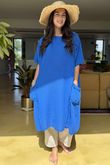 Made in Italy Milo Cotton Slouch Sac Dress Mediterranean Blue